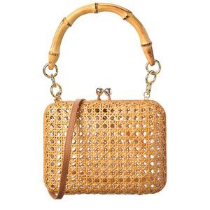 Serpui Giulia Om Top Handle Bag, Beige